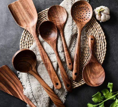 Doğal El Yapımı Tik Ağacı Seti